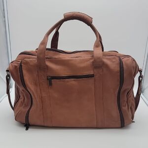 VTG Tan Leather Duffel Bag for Men